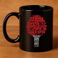 Table Tennis Word Cloud 11oz C Handle Ceramic Mug