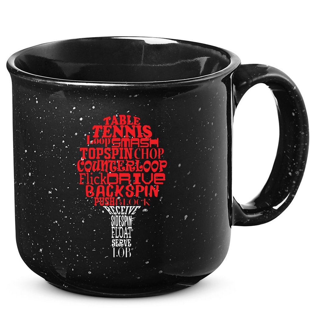 Table Tennis Word Cloud 15oz Campfire Ceramic Mug