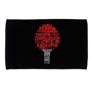 Table Tennis Word Cloud Microfiber Hand Towel