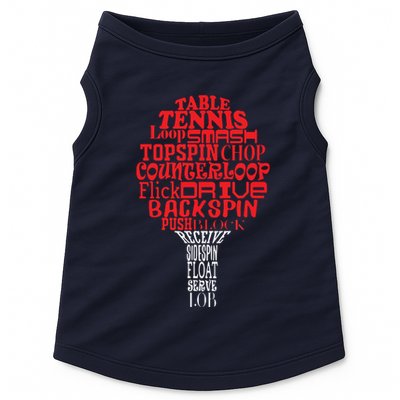Table Tennis Word Cloud Doggie Tank