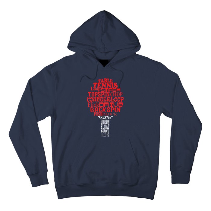 Table Tennis Word Cloud Hoodie