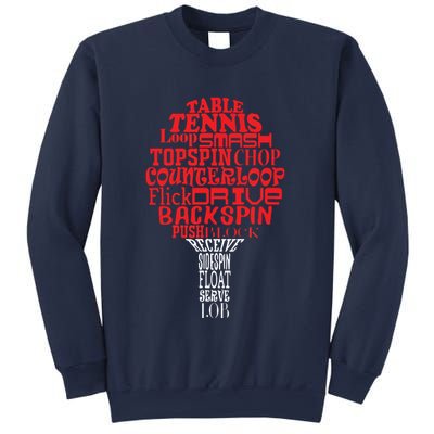 Table Tennis Word Cloud Sweatshirt