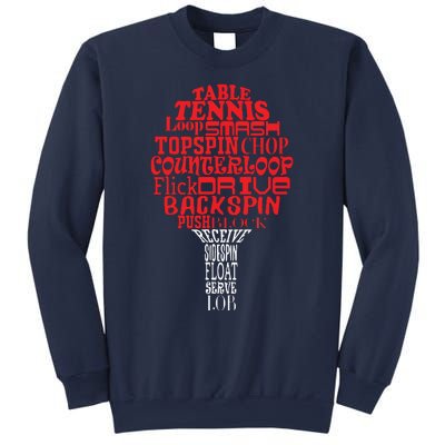 Table Tennis Word Cloud Sweatshirt