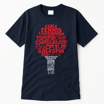 Table Tennis Word Cloud Tall T-Shirt