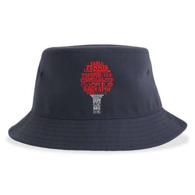 Table Tennis Word Cloud Sustainable Bucket Hat