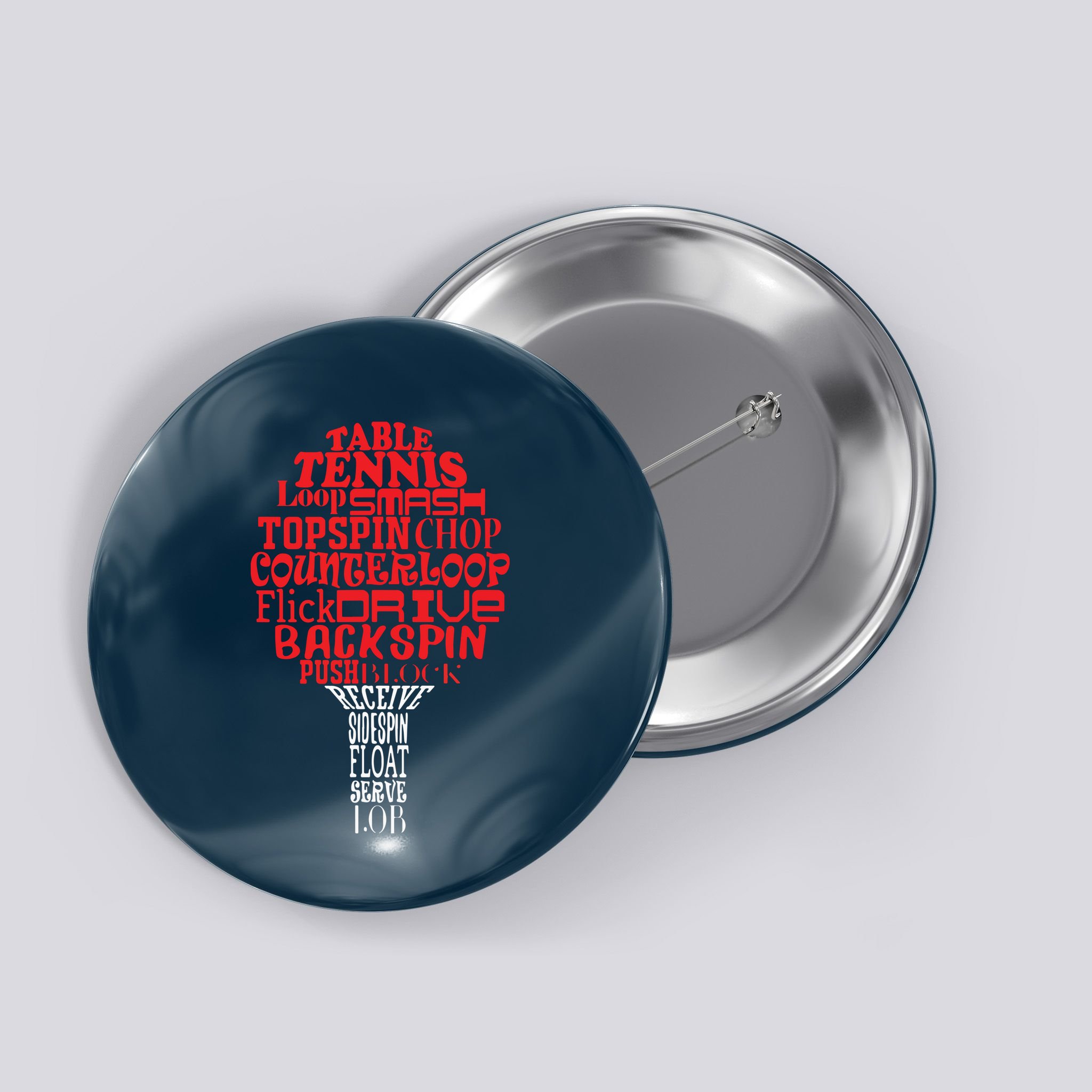 Table Tennis Word Cloud Button