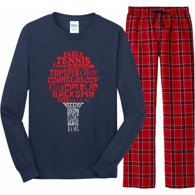 Table Tennis Word Cloud Long Sleeve Pajama Set