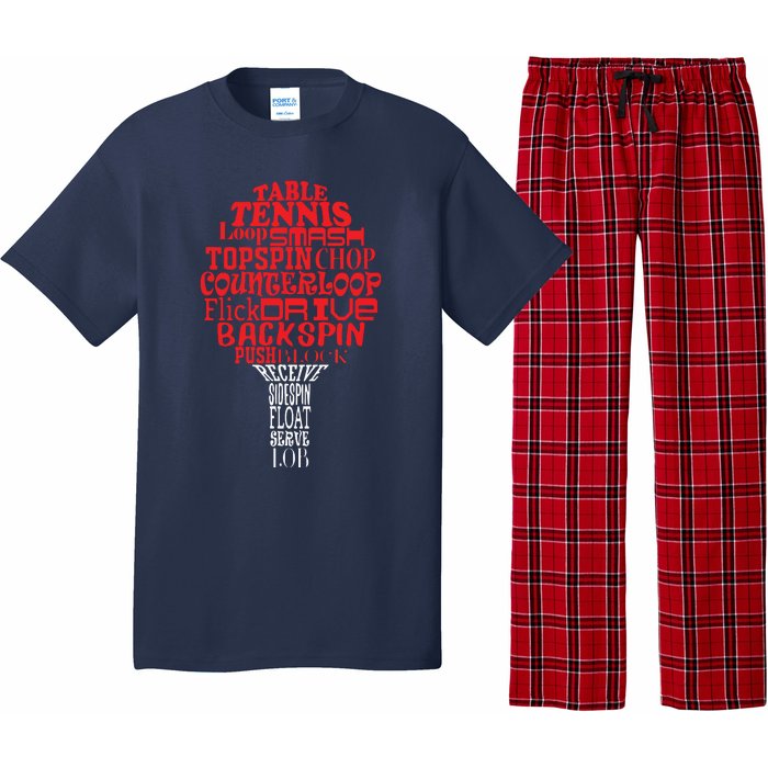 Table Tennis Word Cloud Pajama Set