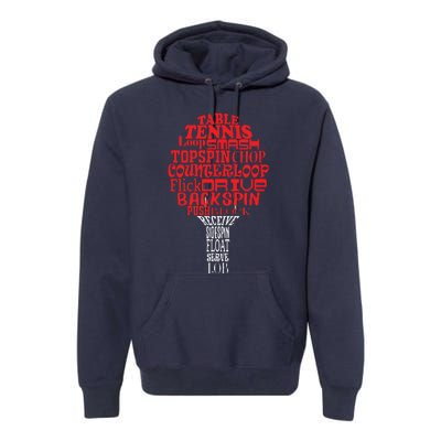 Table Tennis Word Cloud Premium Hoodie