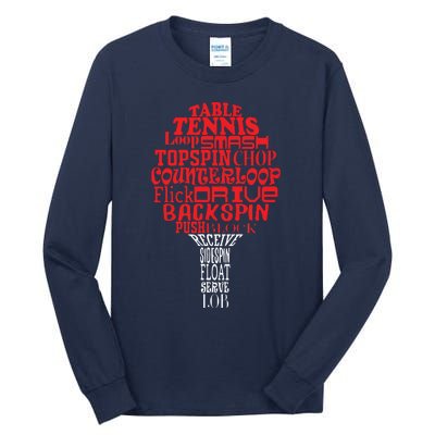 Table Tennis Word Cloud Tall Long Sleeve T-Shirt