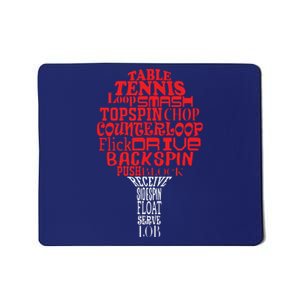 Table Tennis Word Cloud Mousepad