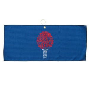 Table Tennis Word Cloud Large Microfiber Waffle Golf Towel