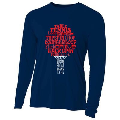 Table Tennis Word Cloud Cooling Performance Long Sleeve Crew