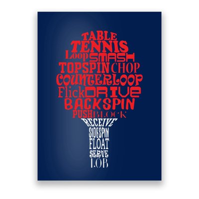 Table Tennis Word Cloud Poster