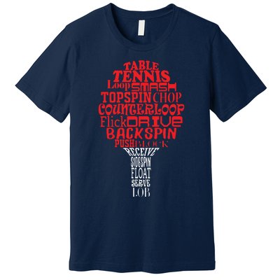 Table Tennis Word Cloud Premium T-Shirt