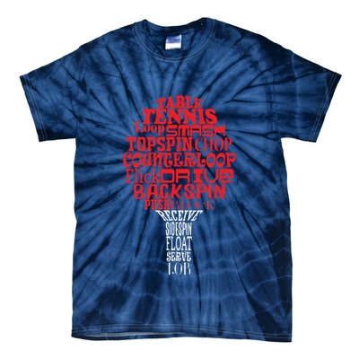 Table Tennis Word Cloud Tie-Dye T-Shirt