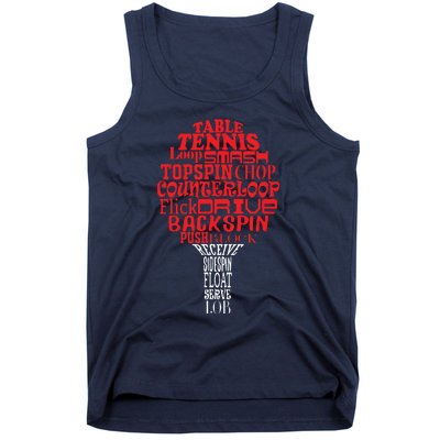 Table Tennis Word Cloud Tank Top