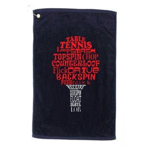 Table Tennis Word Cloud Platinum Collection Golf Towel