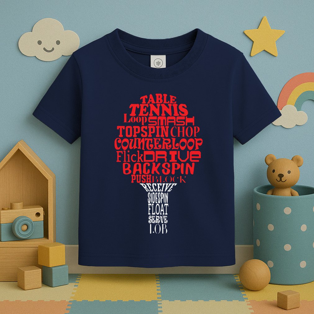 Table Tennis Word Cloud Toddler T-Shirt