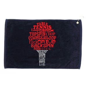 Table Tennis Word Cloud Grommeted Golf Towel