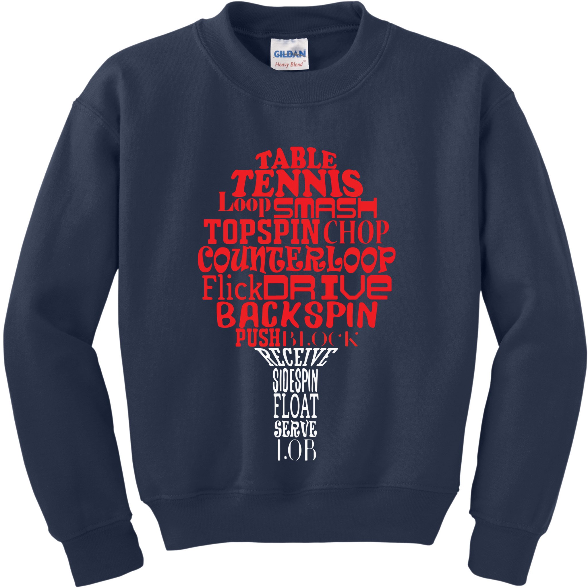 Table Tennis Word Cloud Kids Sweatshirt