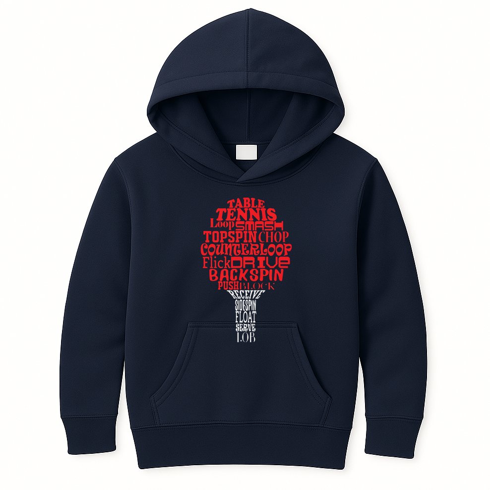 Table Tennis Word Cloud Kids Hoodie