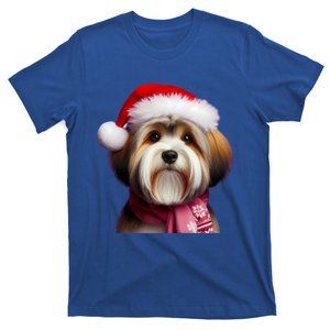 Tibetan Terrier With Santa Hat Christmas Dog Owner Lover Mom Cool Gift T-Shirt