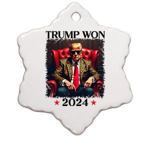 Trump Trump Won 2024 Trump 47 Team Trump Ceramic Star Ornament