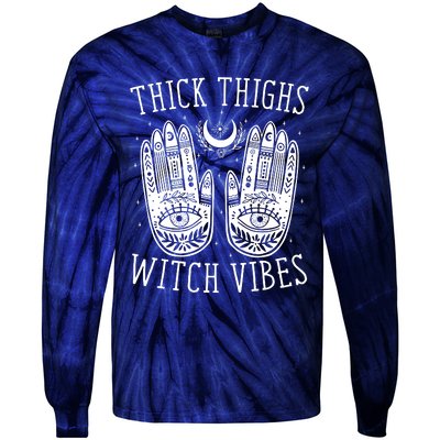 Thick Thighs Witch Vibes Tie-Dye Long Sleeve Shirt