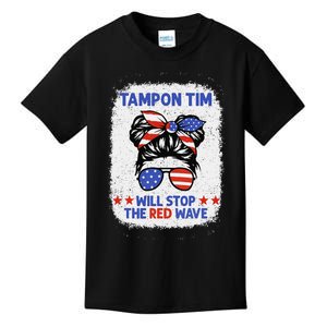 Tampon Tim Will Stop The Red Wave Women For Harris Walz Kids T-Shirt