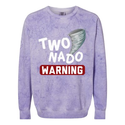 Twonado Tornado Watcher Chaser Birthday Colorblast Crewneck Sweatshirt