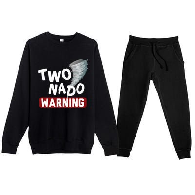 Twonado Tornado Watcher Chaser Birthday Premium Crewneck Sweatsuit Set