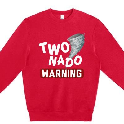 Twonado Tornado Watcher Chaser Birthday Premium Crewneck Sweatshirt