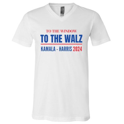 To The Window To The Waltz Walz Kamala Harris Tim Waltz Walz V-Neck T-Shirt