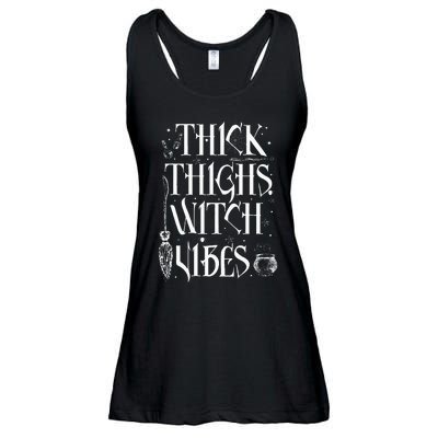 Thick Thighs Witch Vibes Funny Halloween Ladies Essential Flowy Tank