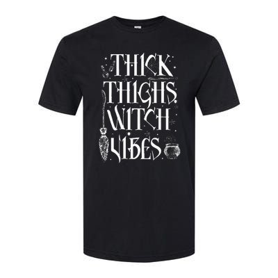 Thick Thighs Witch Vibes Funny Halloween Softstyle® CVC T-Shirt