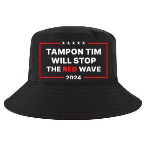 Tampon Tim Will Stop The Red Wave Funny Vote Harris Walz 2024 Cool Comfort Performance Bucket Hat