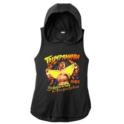 Trumpamania Trump Wrestling Meme Trumpamania Ladies PosiCharge Tri-Blend Wicking Draft Hoodie Tank