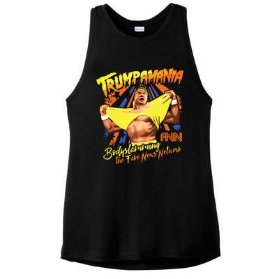 Trumpamania Trump Wrestling Meme Trumpamania Ladies PosiCharge Tri-Blend Wicking Tank