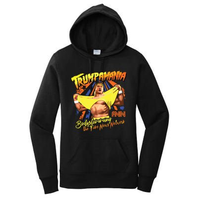 Trumpamania Trump Wrestling Meme Trumpamania Women's Pullover Hoodie