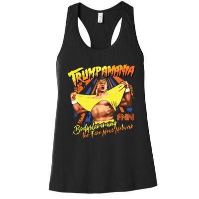 Trumpamania Trump Wrestling Meme Trumpamania Women's Racerback Tank