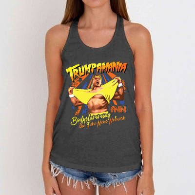 Trumpamania Trump Wrestling Meme Trumpamania Women's Knotted Racerback Tank