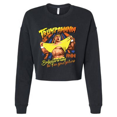 Trumpamania Trump Wrestling Meme Trumpamania Cropped Pullover Crew