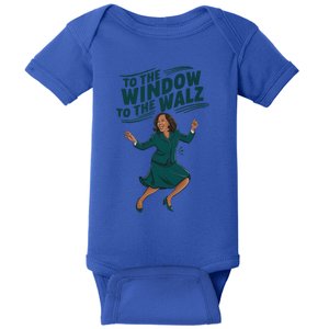 To The Window To The Walz Kamala Harris Funny Political Gift Baby Bodysuit