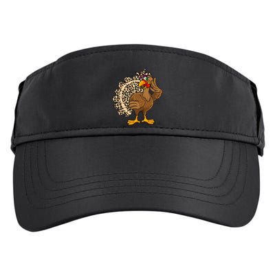 Thanksgiving Turkey Women Girl Leopard Print Autumn Fall Adult Drive Performance Visor