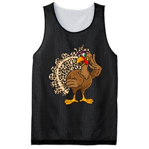 Thanksgiving Turkey Women Girl Leopard Print Autumn Fall Mesh Reversible Basketball Jersey Tank