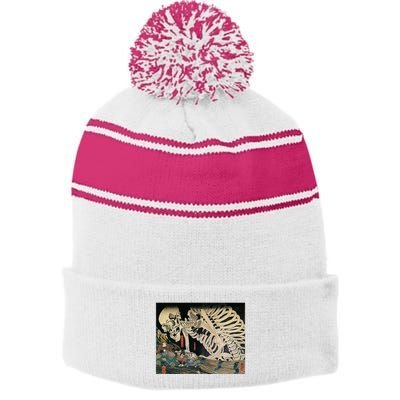 Takiyasha The Witch And The Skeleton Spectre By Utagawa Kuniyoshi Stripe Pom Pom Beanie