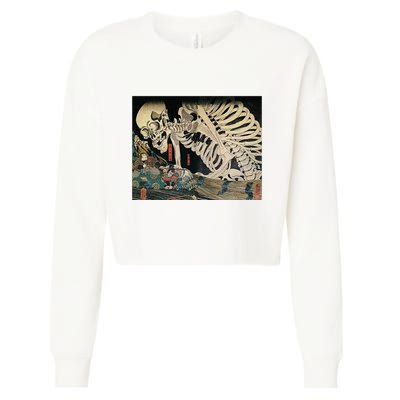 Takiyasha The Witch And The Skeleton Spectre By Utagawa Kuniyoshi Cropped Pullover Crew