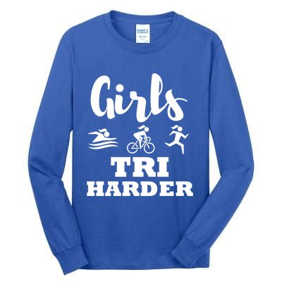 Triathlon Triathlete Wife Mom Funny Gift Tall Long Sleeve T-Shirt