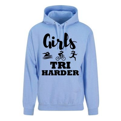 Triathlon Triathlete Wife Mom Funny Gift Unisex Surf Hoodie